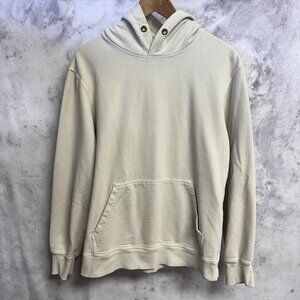 Buck Mason Hoodie Sweatshirt Mens Medium Beige Blank